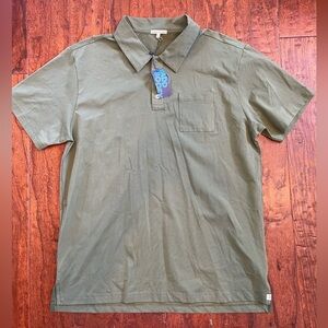 NWT Men's BADD BOGEY Green Short Sleeve Golf Active Pima Cotton Blend Polo Shirt